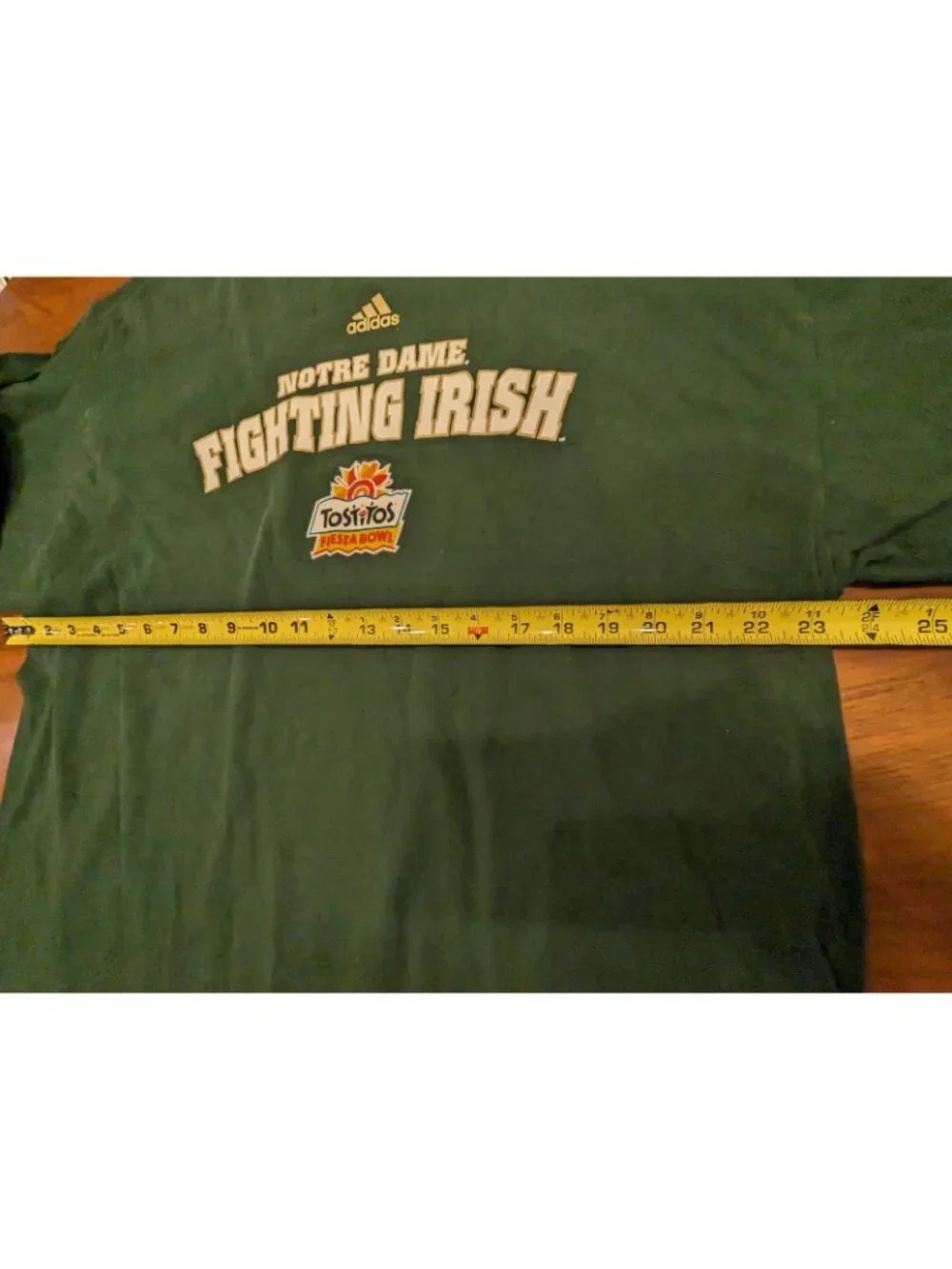 Vintage Adidas Notre Dame Fighting Irish Tostitos Fiesta Bowl Green LS Shirt  XL